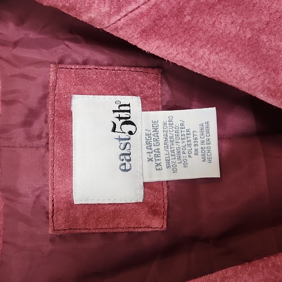 Vintage East 5th pink leather suede fitted jacket fully lined size XL - Picture 7 of 12